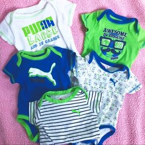 🌵HP🌵5 Piece Puma Baby Onesies Lot